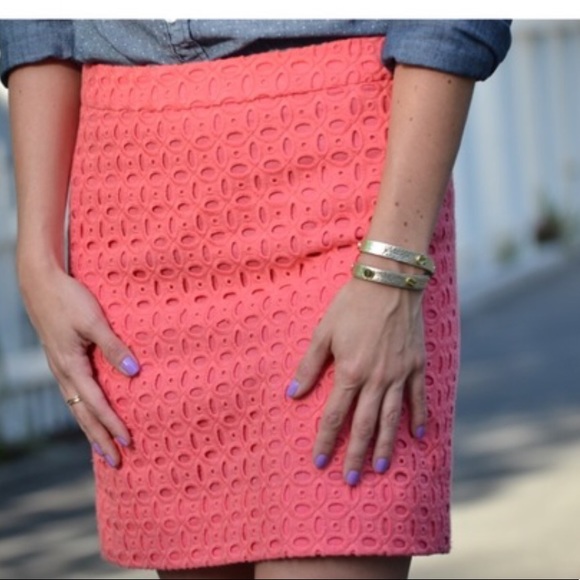 J. Crew Dresses & Skirts - NWT J. Crew coral eyelet mini skirt size 6